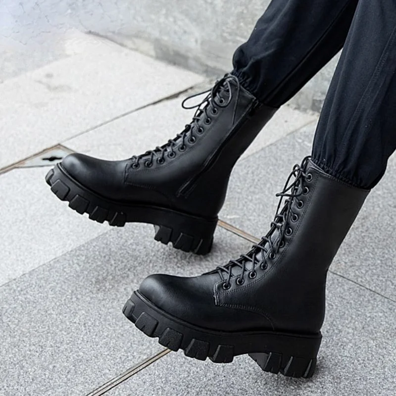

2021 Winter New Women Casual Boots Fashion Warm Boots Top Quality Pu Leather Platform Military Boots Size 35-43 White Boots