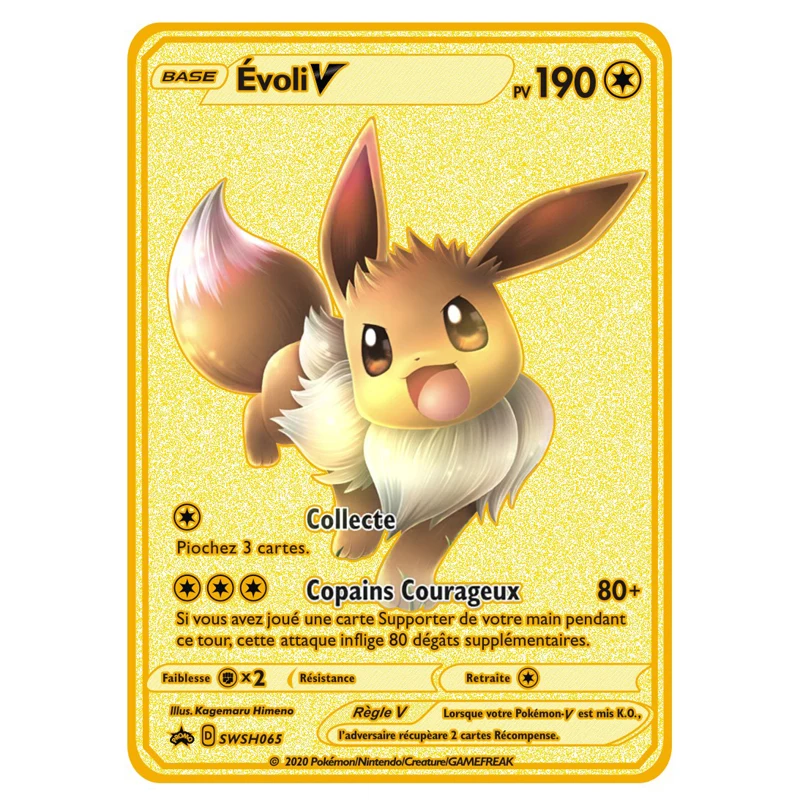Редкие металлические карты Pokemon V Vmax Mewtwo EX HP170 Mew HP120 золотые коллекционные подарок