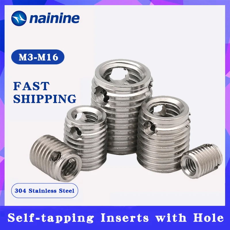 

[M3-M16] 307/308 Self-tapping Inserts with Hole Thread Insert Stainless Steel Thread Repair Tools HW328