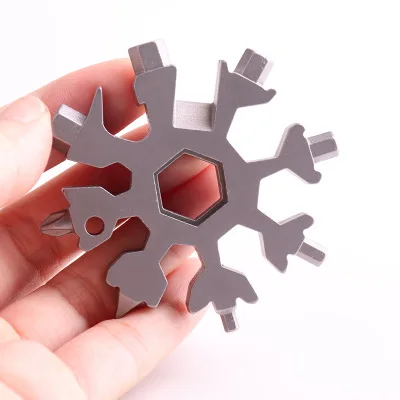 

18 In 1 Snowflake Spanner Keyring Hex Multifunction Outdoor Hike Wrench Key Ring Pocket Multipurpose Camp Survive Hand Tools