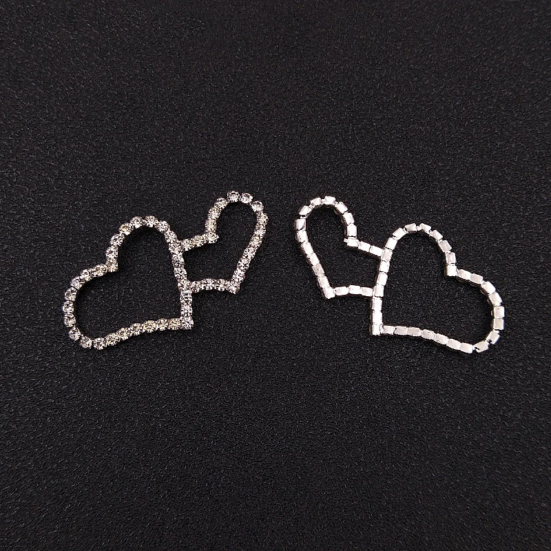 

Engood 60Pcs Rhinestone Double-Heart Alloy Flatback Buttons Jewelry for Clothing Wedding Sewing Diy Accessories Decorative HZ641