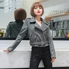 Новинка, женские кожаные куртки и пальто из искусственной замши, осенне-зимняя Женская приталенная байкерская куртка, модное розовое мотоциклетное пальто из искусственной кожи