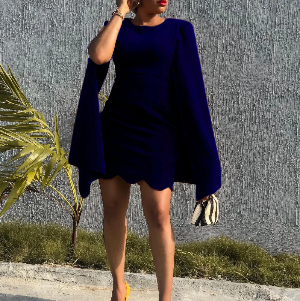 

Women Spring Autumn Solid Color Pencil Dresses O-Neck Long Sleeve Slim Mini Dress For Woman Clothing Robe Femme Vestido De Mujer