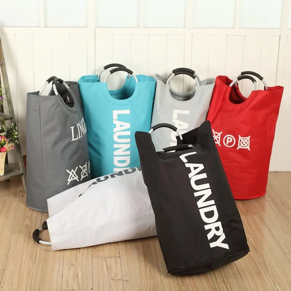 

Portable Laundry Basket Waterproof Storage Bag Household Dirty Laundry Basket Clothing Storage Bucket Clothes Organizer Handle