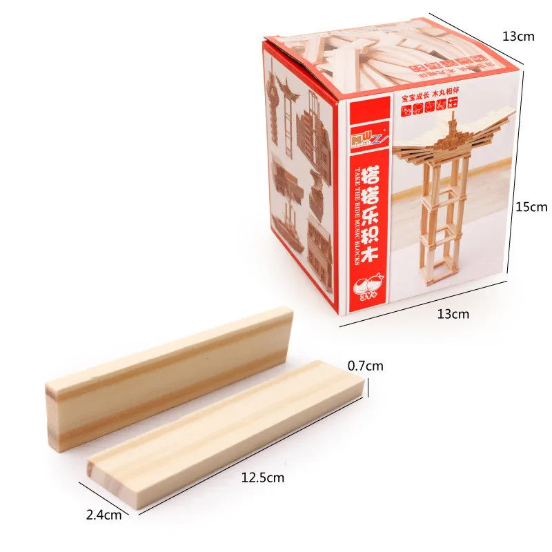 

100pcs/set Wooden Blocks Set Montessori Educational Toys DIY Creative Assembling Constructor Children's Puzzle Early Education