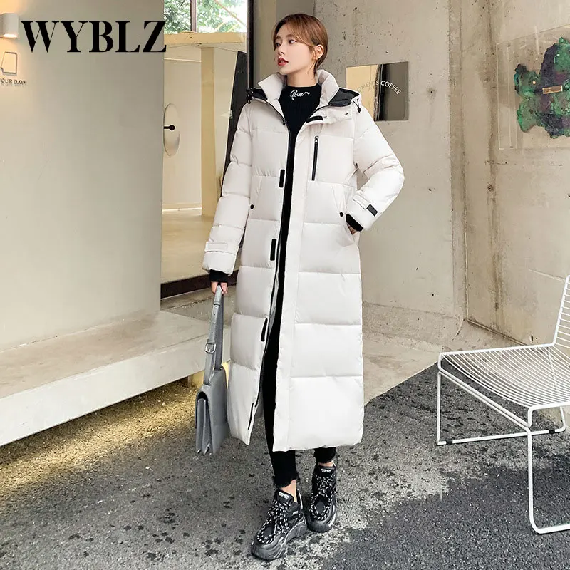 WYBLZ Winter Down Cotton-padded Long Jacket Korean Fashion Women's Coat Windbreaker Jackets Female Thick Warm Down Padded Jacket
