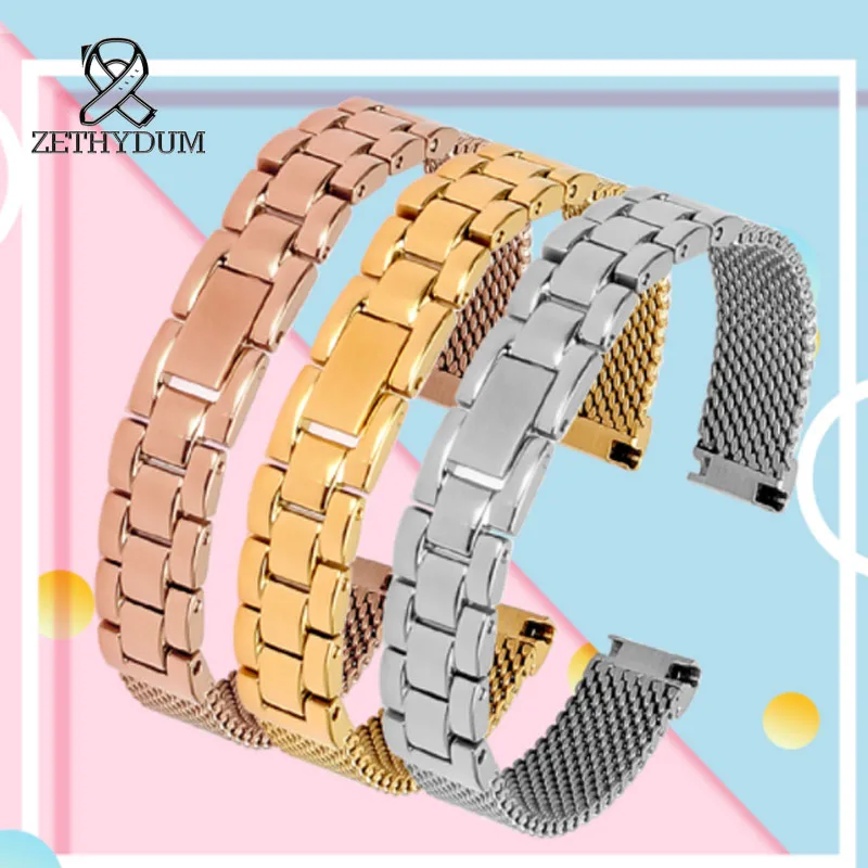 

Quality Solid Stainless Steel bracelet 10mm simple stainless steel bracelet For G19-07 quartz wristwatches stainless steel watch