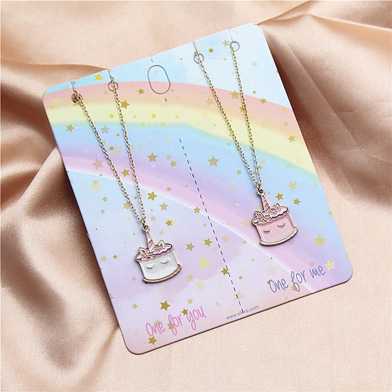 

Fashion Best Friends Honey Love Couple Unicorn Pendant Necklace 2 PCS/ SET Rainbow Pendant BFF Good Friends Friendship Jewelry