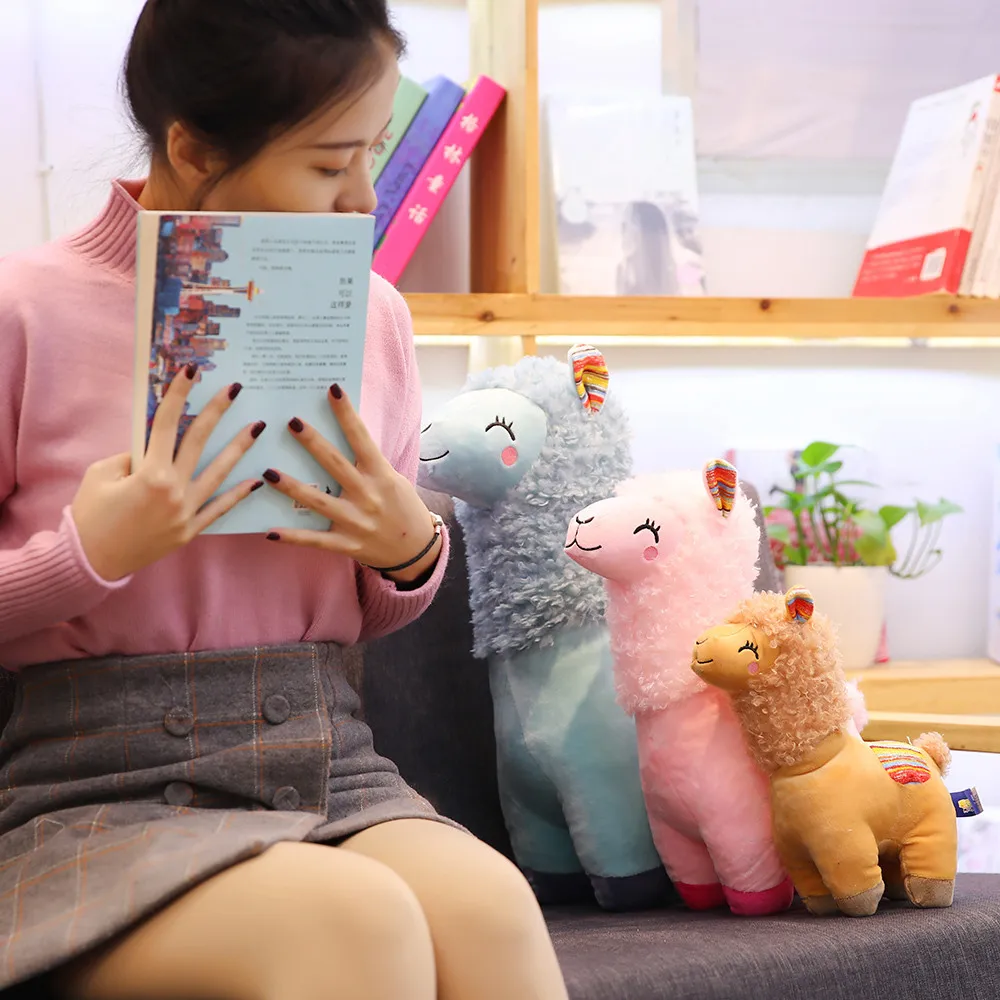 

25-45cm Lovely Alpaca Llama Plush Toy Doll Stuffed Animal Dolls Soft Plush Alpaca Pillow For Kids Baby Birthday Gifts 4 Colors