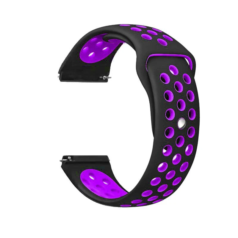 14-Black purple Ремешок для часов 22 мм 20 мм для samsung band galaxy watch active 46 мм gear S3 frontier 42 мм huawei watch gt ремешок силиконовый ремешок для часов - Цвет ремешка: 14-Black purple