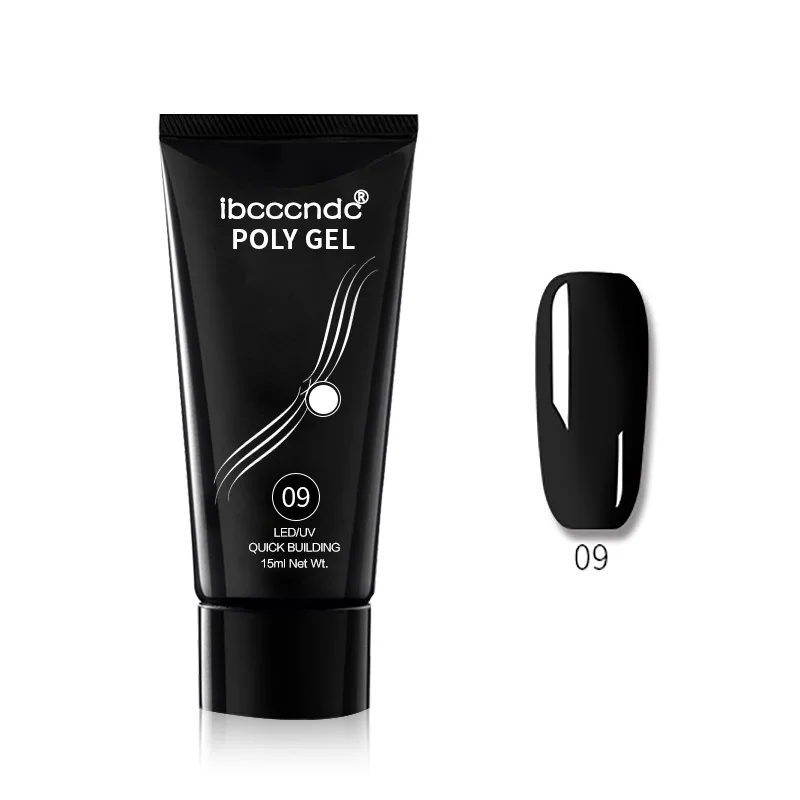 Black-15ML 6 цветов строитель поли гель быстро сухой дизайн ногтей расширение Натуральный гель желе акриловый гель набор для маникюра 30 г Гель-лак - Цвет: Black-15ML