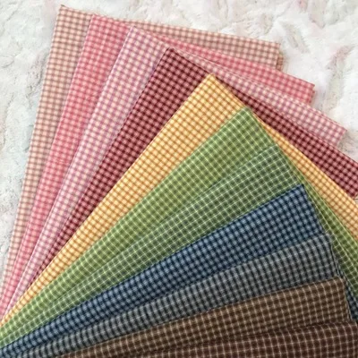 DIY Япония маленькая ткань группа Пряжа-окрашенная ткань, для шитья ручной работы Лоскутная стеганая сетка в горошек случайный 1 стиль/Лот 50*70