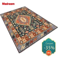 madream persian ethnic style living room carpet mediterranean dark red bedroom rug ethnic geometric pattern bedside floor mat