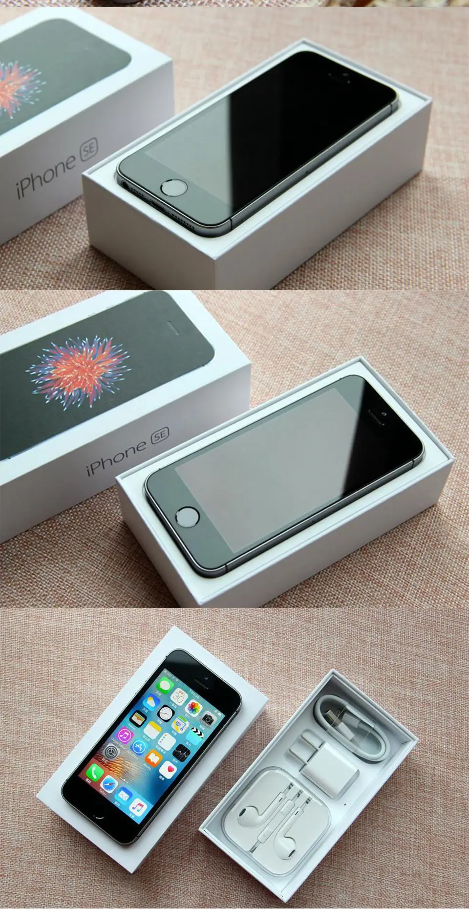 Разблокированный Apple iPhone SE 12MP 4 дюйма отпечатков пальцев Dual-core 4 аппарат не привязан к оператору сотовой связи смартфон 2 Гб Оперативная память 16/64GB Встроенная память за счет сканера отпечатков пальцев чехол для мобильного телефона