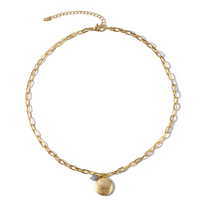 Винтажное ожерелье из нержавеющей стали женская бижутерия с круглой подвеской в