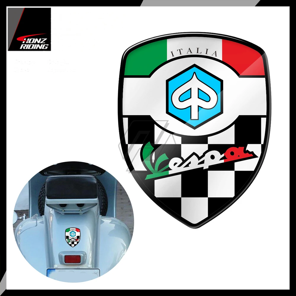 

For Piaggio Vespa GTS GTV LX LXV Super Sport 3D Resin Motorcycle Decal Italy Racing Sticker