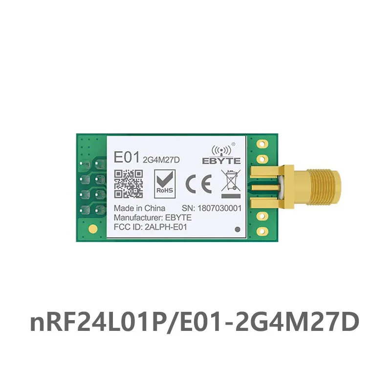 E01-2G4M27D nRF24L01P 2 4 ГГц 500 МВт 27 дБм трансивер SPI на большие расстояния nRF24L01 PA LNA