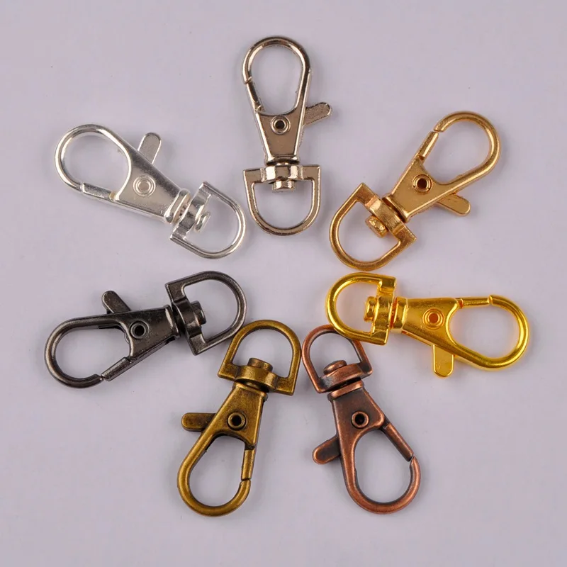 

200piece Swivel Lobster Clasp Hooks Keychains Split Key Ring Connector For Bag Belt Dog Chains DIY Jewelry Making Findings