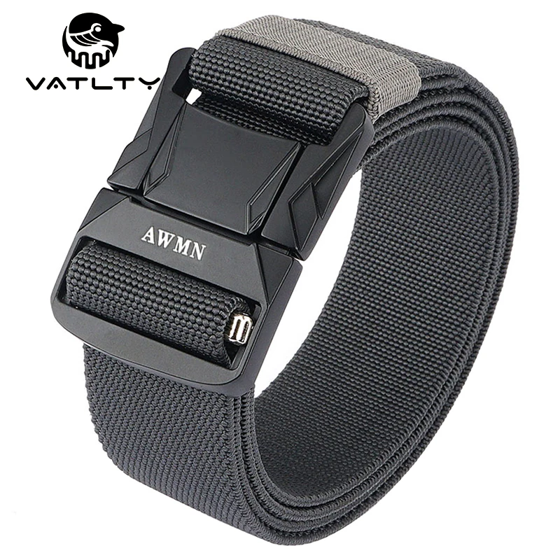 2021 Stretch Tactical Belts For Men Anti-Rust Metal Quick Release Buckle Outdoor Work Sports Belt 1200D Real Nylon Jeans Belt