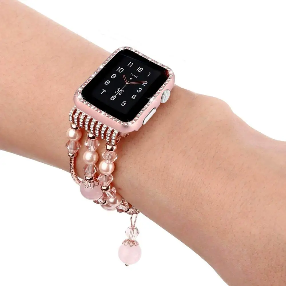 Чехол с кристаллами для Apple Watch 5, 4, 3, чехол с блестками iWatch, чехол, защитная рамка для Apple Watch 4, 40 мм, 44 мм, 42 мм