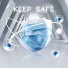 Маска одноразовая трехслойная дышащая с фильтром для рта, 10-200 шт.