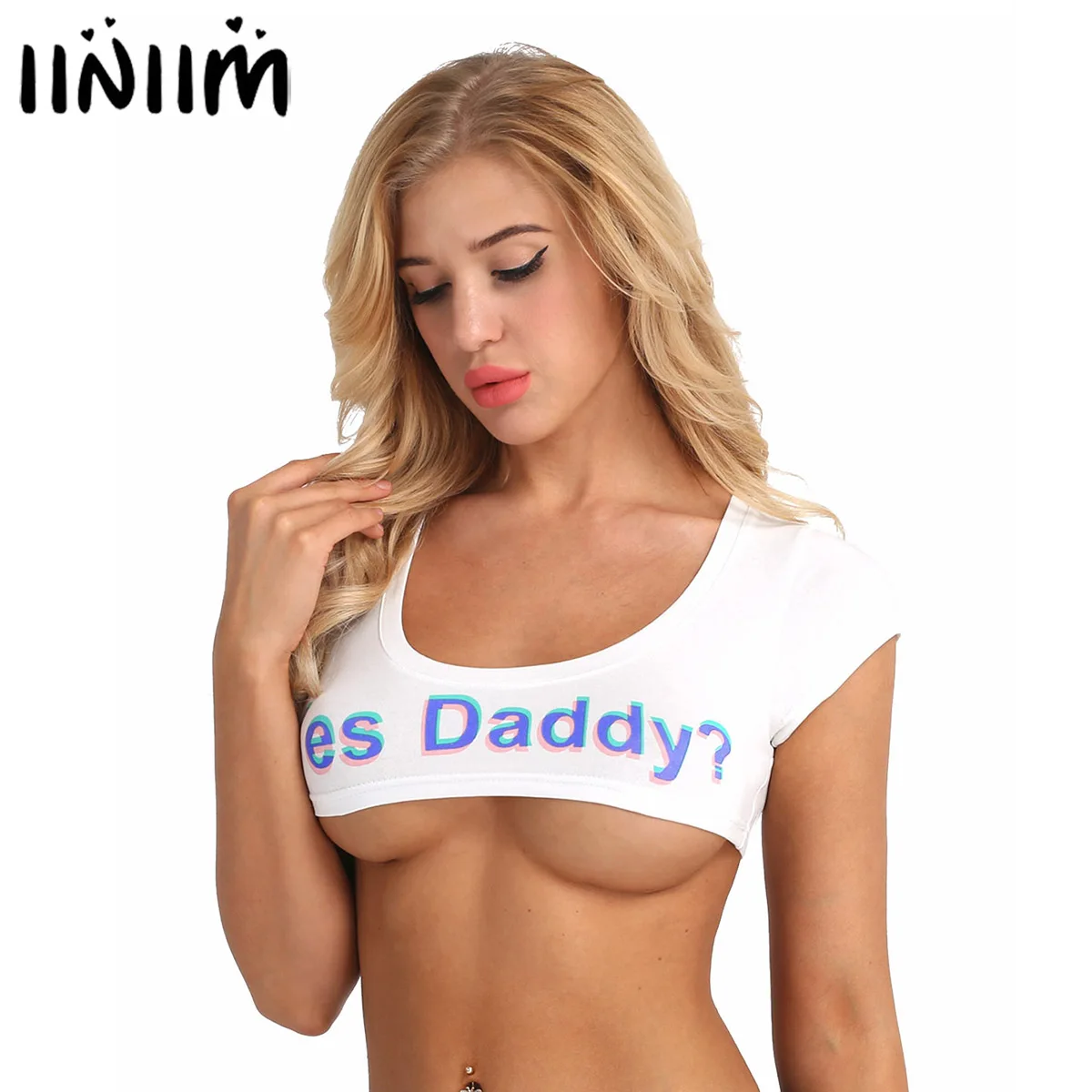 Женские эластичные летние кроп топы iiniim Yes Daddy с принтом букв вечерние Клубные