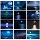 5D алмазная живопись, полная выкладка, пейзаж, Алмазная мозаика, наборы для вышивки, Ночная Луна, морской пейзаж, декор сделай сам, картина для дома