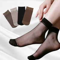 10 pairs hot sale high quality women ultra thin elastic silk socks girl female socks summer transparent ankle sox womens socks