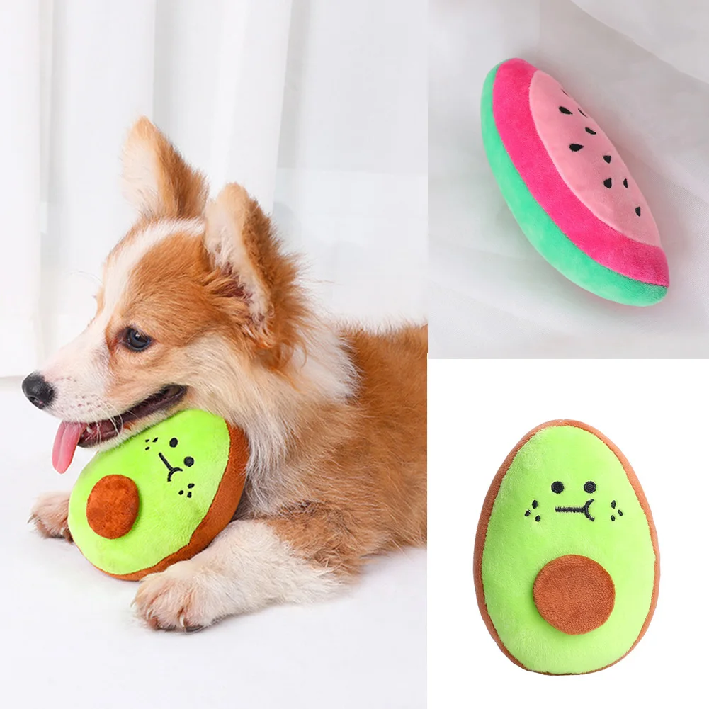 

Plush Sounding Puppy Dog Chew Toys Fruit Squeak Toy For Cat Pets Fleece Chew Puppy Training Toy Squeaky Toy For Pet Supplies