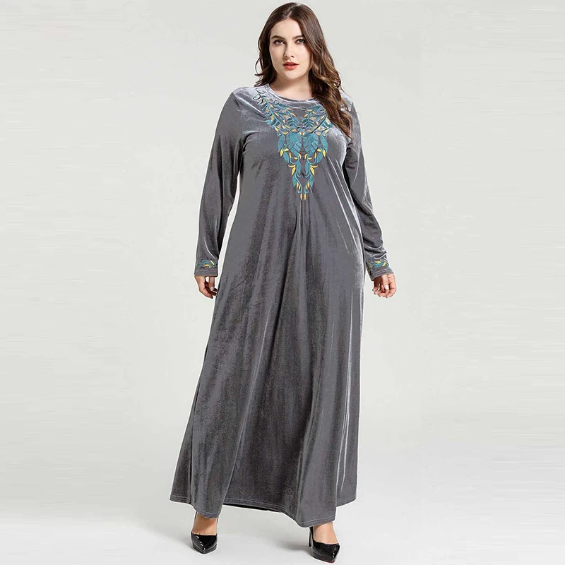 Мусульманское платье в дубайском стиле мусульманская Турецкая Мода размера плюс