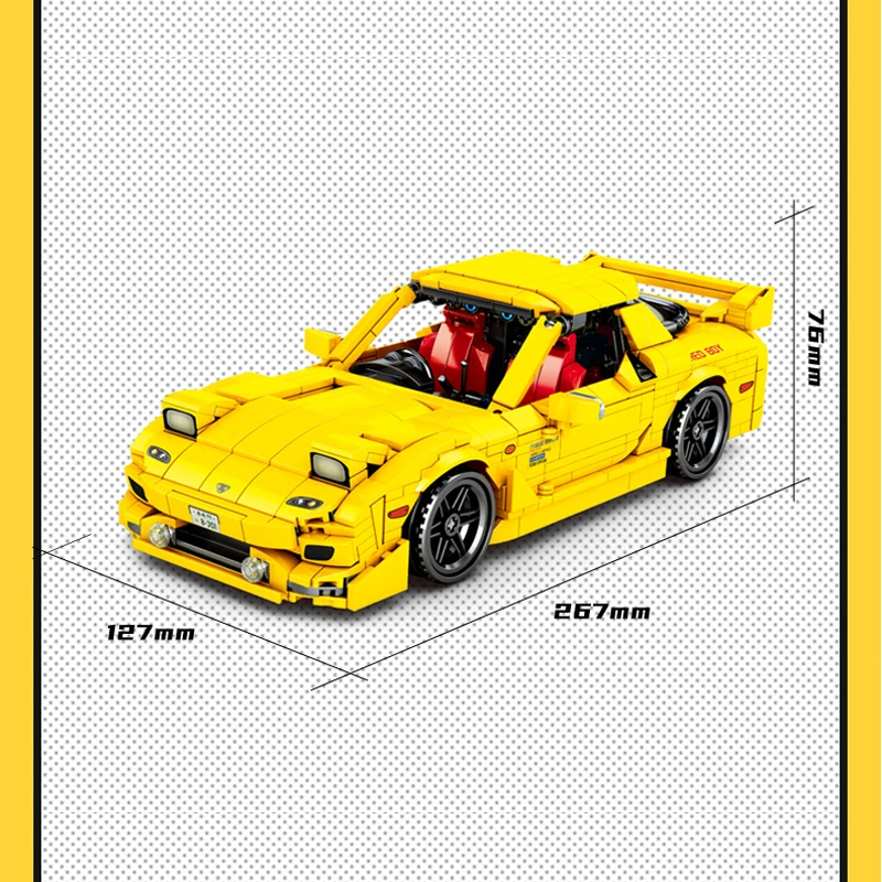 

RX-7 Famous Super Sports racing car Technic MOC Technique Model Building Blocks Bricks toys boys gifts
