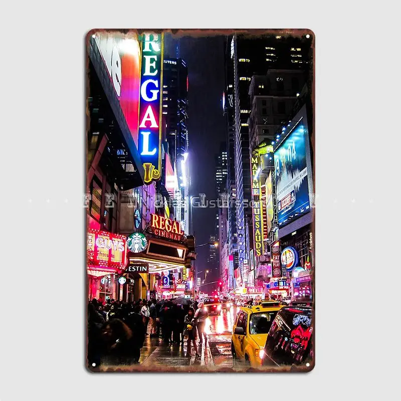 

Ночной металлический плакат с изображением Нью-Йорка, кинотеатр, кухня, паб, гараж, украшение гаража на заказ, жестяные плакаты с вывесками
