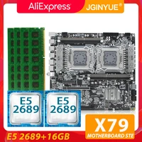 jginyue x79 dual cpu motherboard lga 2011 set kit with xeon e5 26892 processor and ddr3 16gb44gb reg ecc memory x79 d4