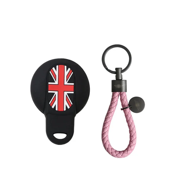 Red flag-pink Автомобильный ключ чехол Силикагель Защитная крышка для MINI Cooper F54 F55 F56 F57 F60 Countryman, Clubman автомобильный брелок для ключей крышка - Название цвета: Red flag-pink
