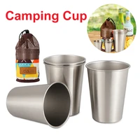 8pcs outdoor camping cup tableware set 70ml350ml stainless steel cups wine beer coffee cup whiskey tea milk travel picnic mugs