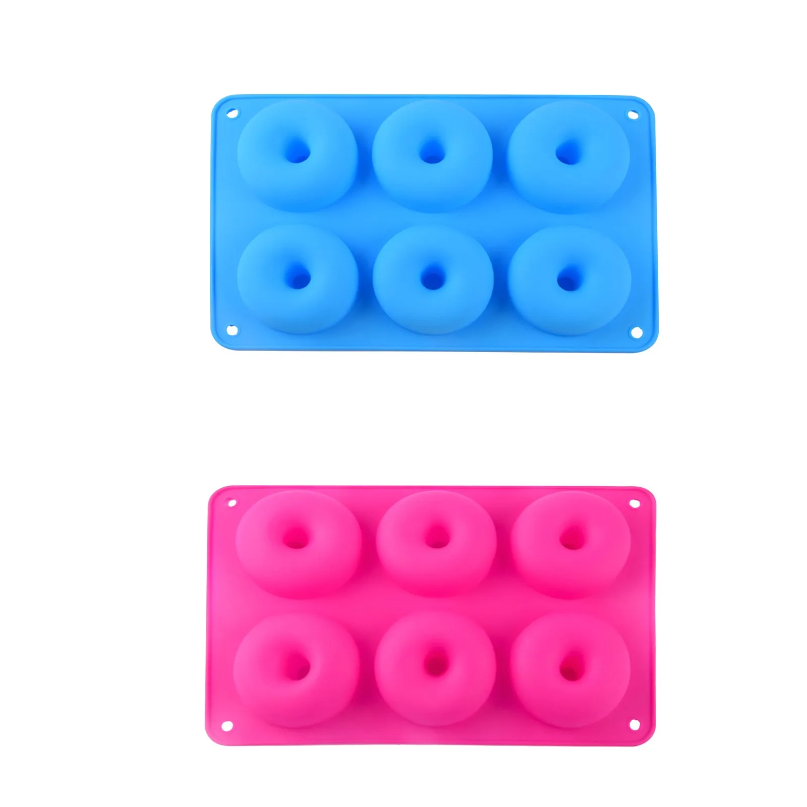 

2Pc Silicone Donut Mold Baking Pan DIY Doughnuts Mould Maker Non-stick Silicone Cake Mold for Donuts Bagels Pastry Baking Tools