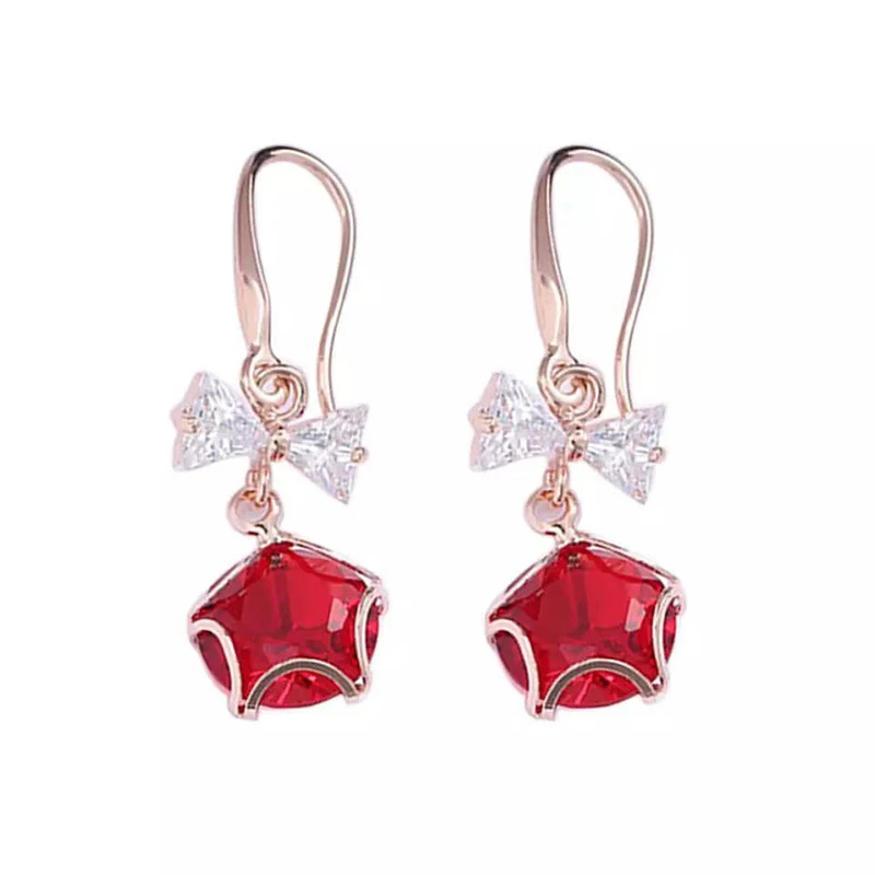 Милые Женские Висячие серьги с кристаллами круглыми звездами бантом модные из
