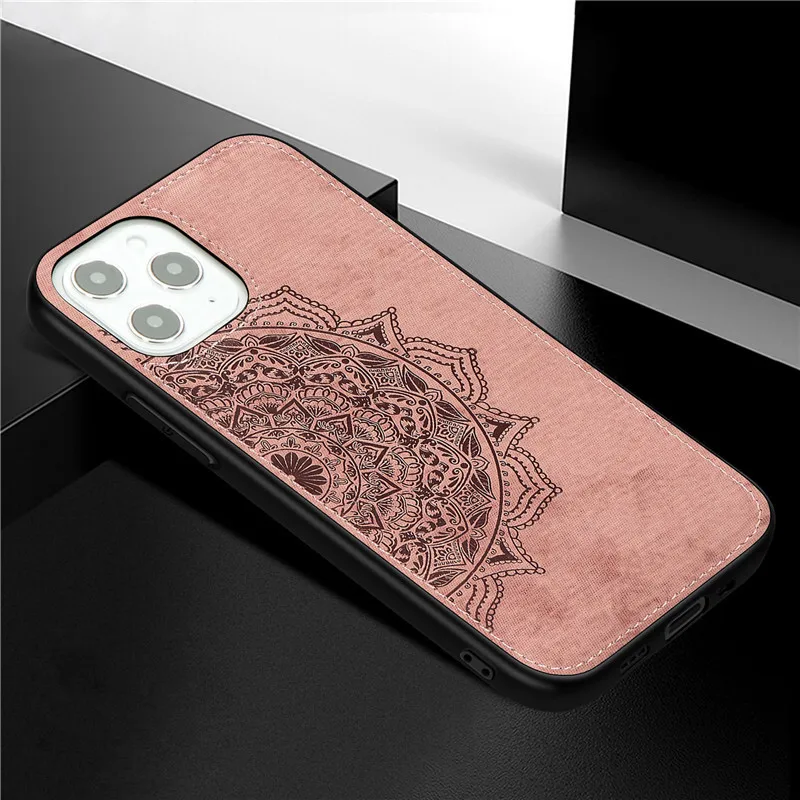 Тканевый тканевый чехол для iPhone 12 Mini SE 2020 11 Pro Max с мягкой рамкой из ТПУ бампер