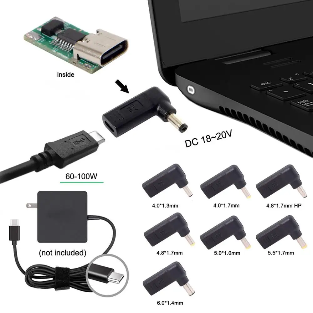 Адаптер питания для ноутбука разъем постоянного тока USB Тип C Мама папа конвертер