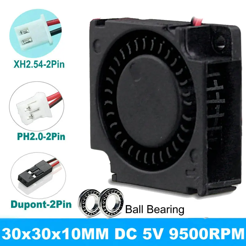 1 шт. DC 5 в Dupont 2Pin 3 см 30 мм 30x30x10 маленький турбинный вентилятор для 3D принтера