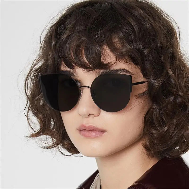 Женские Модные солнцезащитные очки кошачий глаз корейские Роскошные брендовые