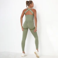 salspor women sexy yoga sports one piece suit seamless quick drying fitness pocket coverall woman gym jogging training sets