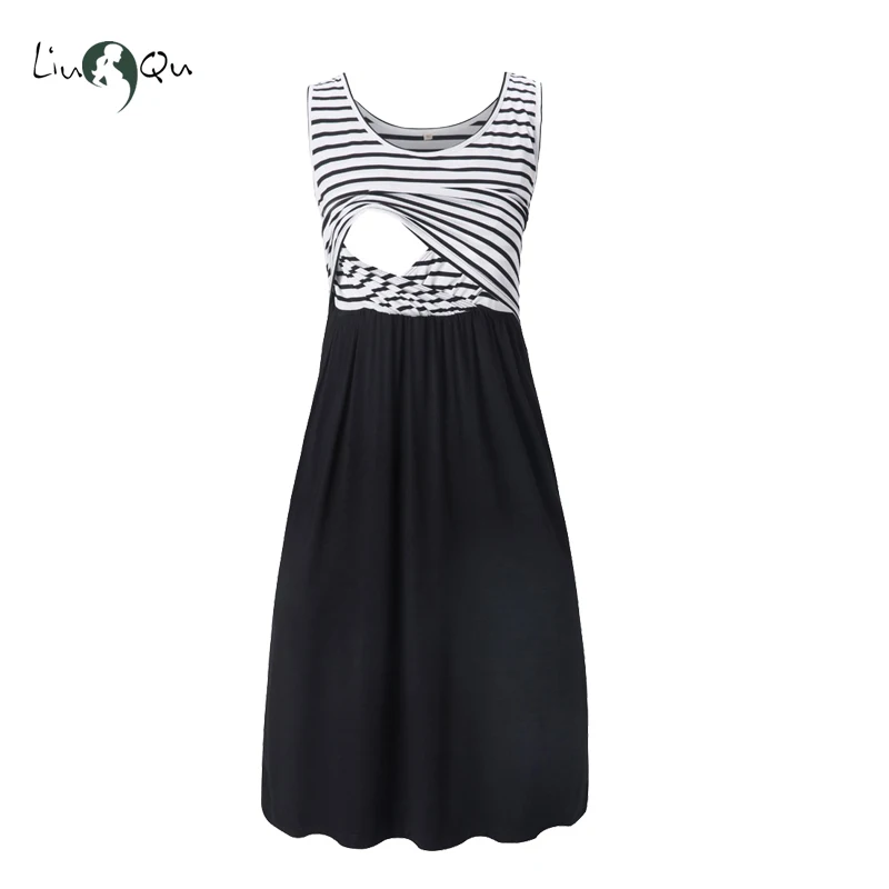 Платья для беременных с коротким рукавом кормящих матерей рюшами по бокам в