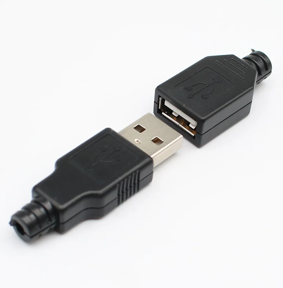 

10 шт., 4-контактный разъем USB Type-A «папа»