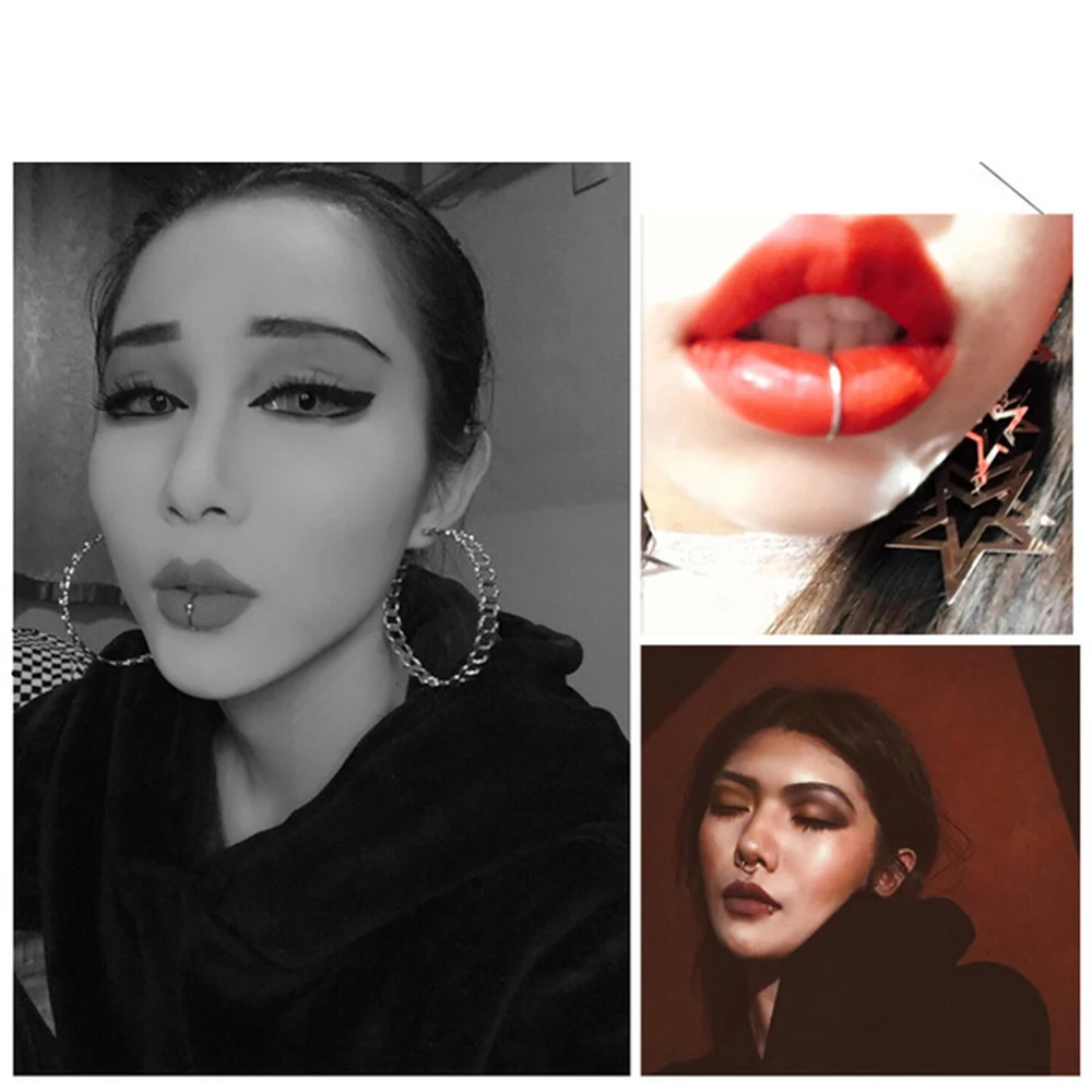 Для женщин нос кольцо медицинская титановая сталь кольца в виде губ фальшивый