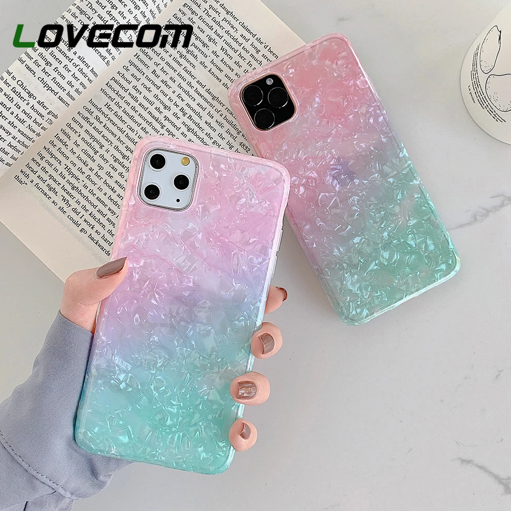 Чехол для телефона LOVECOM градиентный цвет чехол iPhone 12 Mini 11 Pro Max XR X XS 7 8 6S Plus мягкий IMD