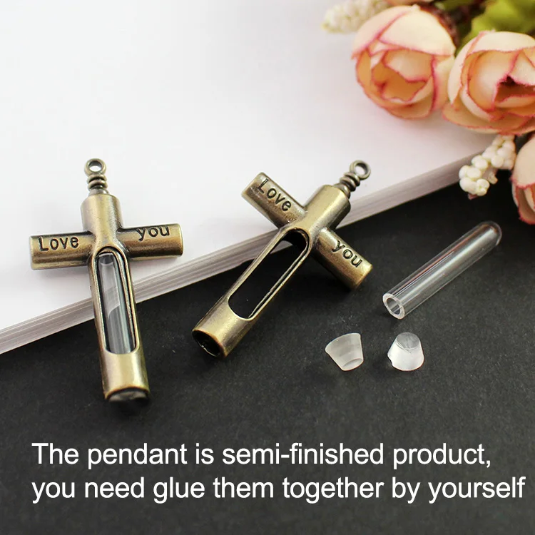 Стеклянная флакон 3 шт. стеклянные подвески медные контейнеры рисовые украшения