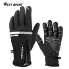 Зимние велосипедные перчатки WEST BIKING, теплые велосипедные перчатки для сенсорных экранов, для лыж, рыбалки, спорта, для мужчин и женщин, мотоциклетные велосипедные перчатки