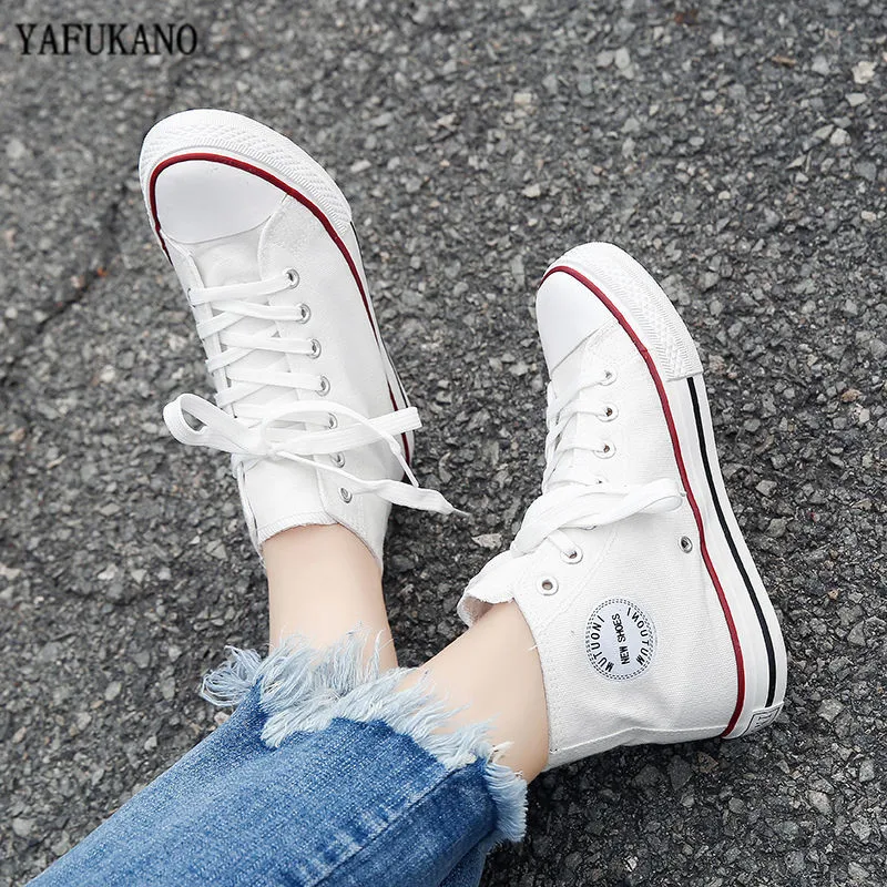 Women High-top Canvas Shoes Lovers Comfortable Sneakers Vulcanize Casual Chaussure Lace-up Ladies Trainers Footwear | Обувь
