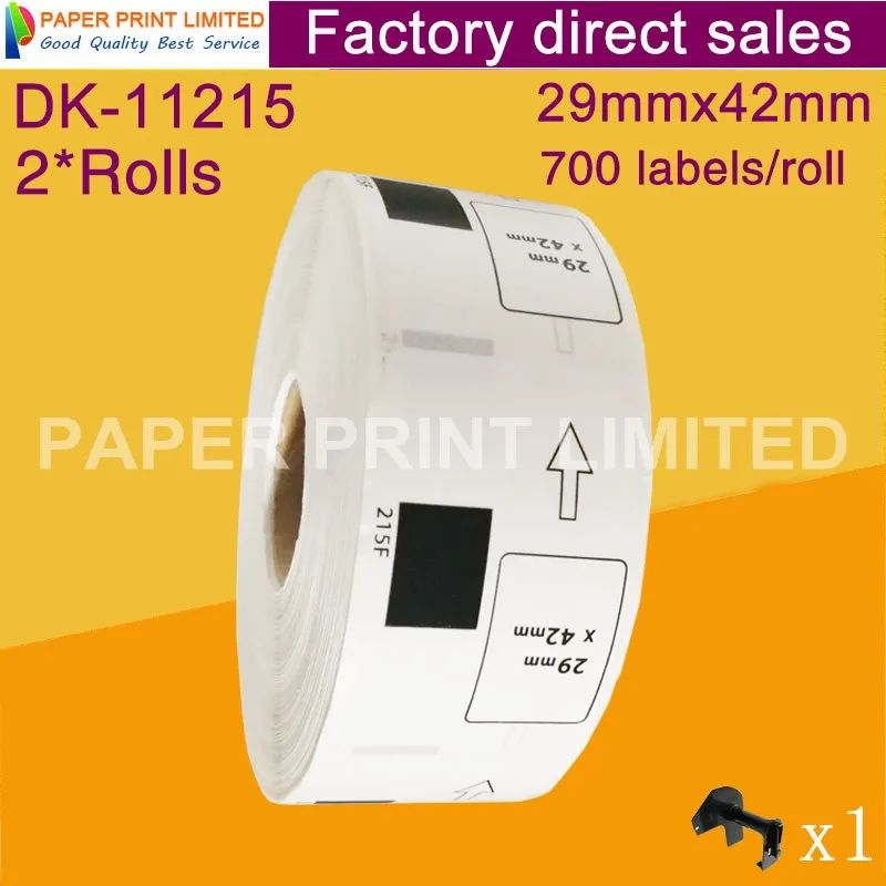 2 Refill Rolls Compatible DK-11215 Label 29mm*42mm 700Pcs for Brother Printer QL-700/720 White Paper DK-1215 | Компьютеры и офис